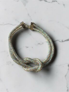 AB Rhinestone Crystal Knotted Bracelet Y2K Glam Whimsigoth Custom Sizing